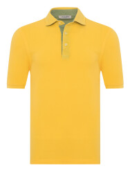 La Fileria Vintage Sarı Gömlek Yaka Pamuk Slim Fit Tişört 