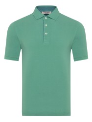 La Fileria - La Fileria Yeşil Vintage Gömlek Yaka Pamuk Slim Fit Tişört
