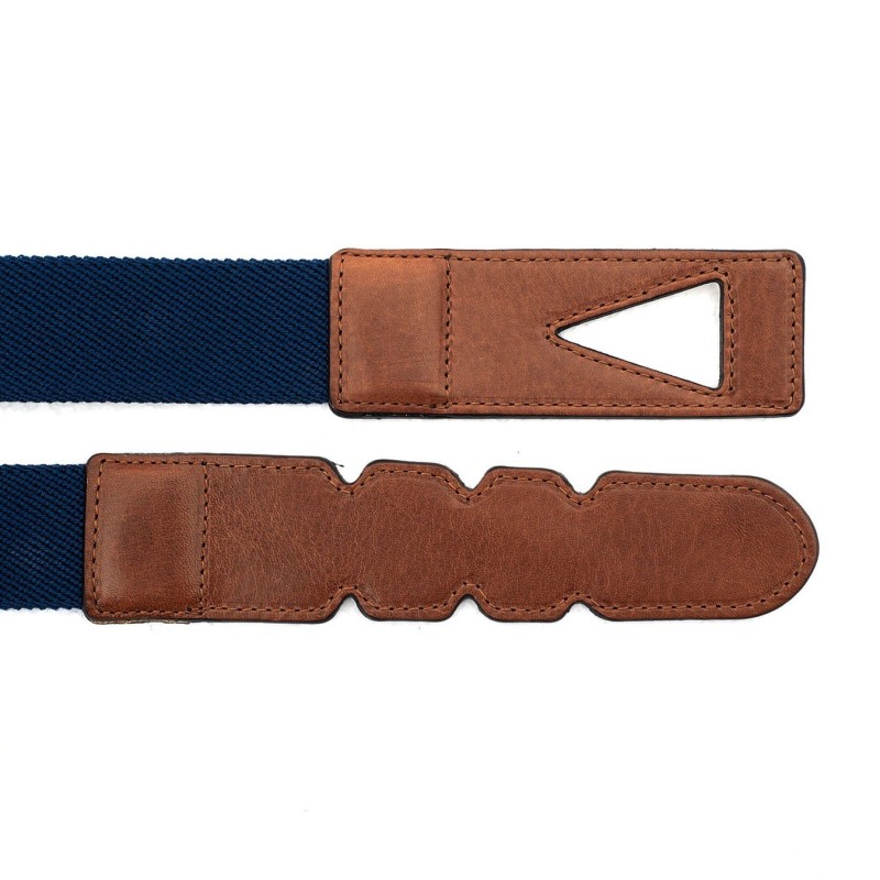 La Portegna - La Portegna Cotton Leather Hand made Navy Travel Belt (1)