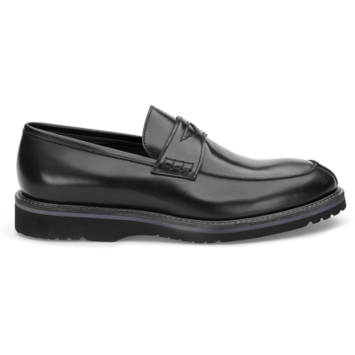 LO.White - LO.White Siyah Deri Loafer Ayakkabı (1)