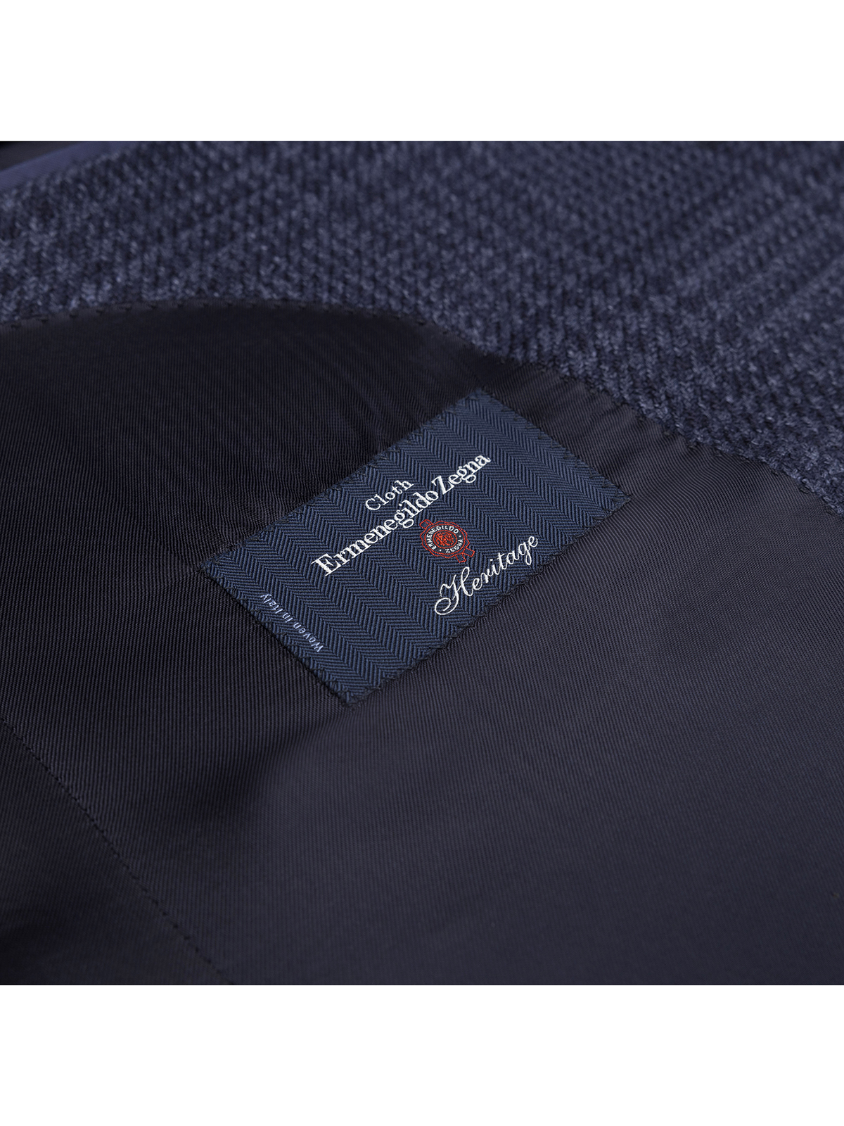 Sartoria Latorre Lacivert Ermenegildo Zegna Ekose İpek Keten Yün Erkek Ceket - Sartoria Latorre