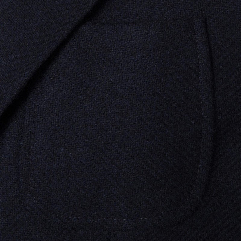 Sartoria Latorre - Sartoria Latorre Lacivert Tweed Astarsız Spor Doğayla Barışık Ceket (1)