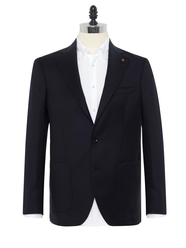Sartoria Latorre Lacivert Yün Astarsız Blazer Ceket