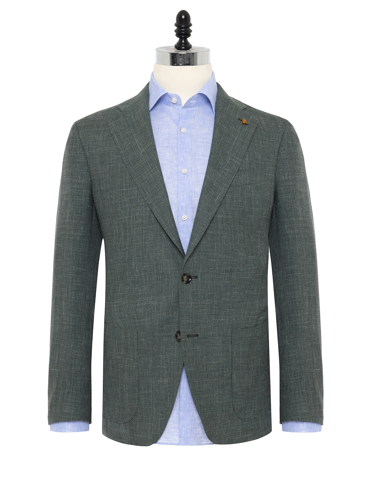 Sartoria Latorre Yeşil Loro Piana Summertime Yün İpek Keten Astarsız Ceket - Sartoria Latorre