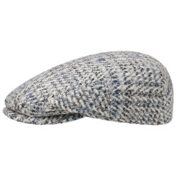 Stetson - Stetson Kent Virgin Wool El Yapımı Yün Gri Ekru Mavi Şapka
