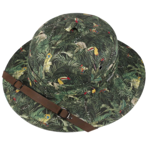 Stetson - Stetson Pith Helmet Cotton Yeşil Tropical Desenli Şapka (1)