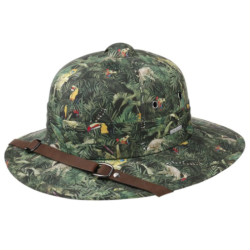 Stetson - Stetson Pith Helmet Cotton Yeşil Tropical Desenli Şapka