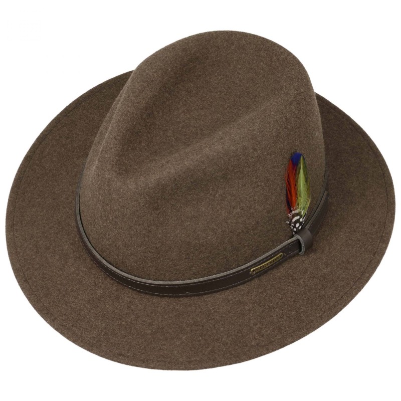 Stetson - Stetson Traveller Wollfelt Mix Yün Su Tutmaz Kahverengi El Yapımı Şapka (1)