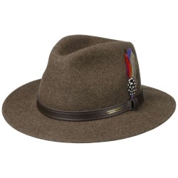 Stetson - Stetson Traveller Wollfelt Mix Yün Su Tutmaz Kahverengi El Yapımı Şapka