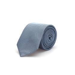 Valentino - Valentino Siyah Desenli Mavi İpek Kravat